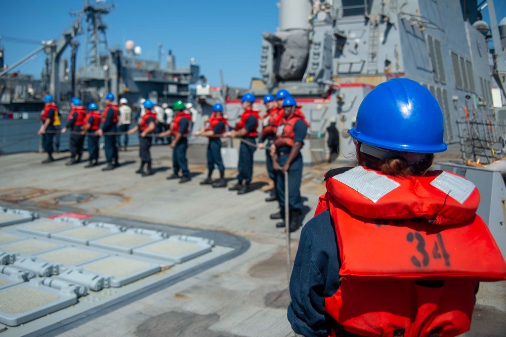 USS Jason Dunham (DDG 109) Conducts Replenishment-at-Sea with USNS Supply (T-AOE-6)