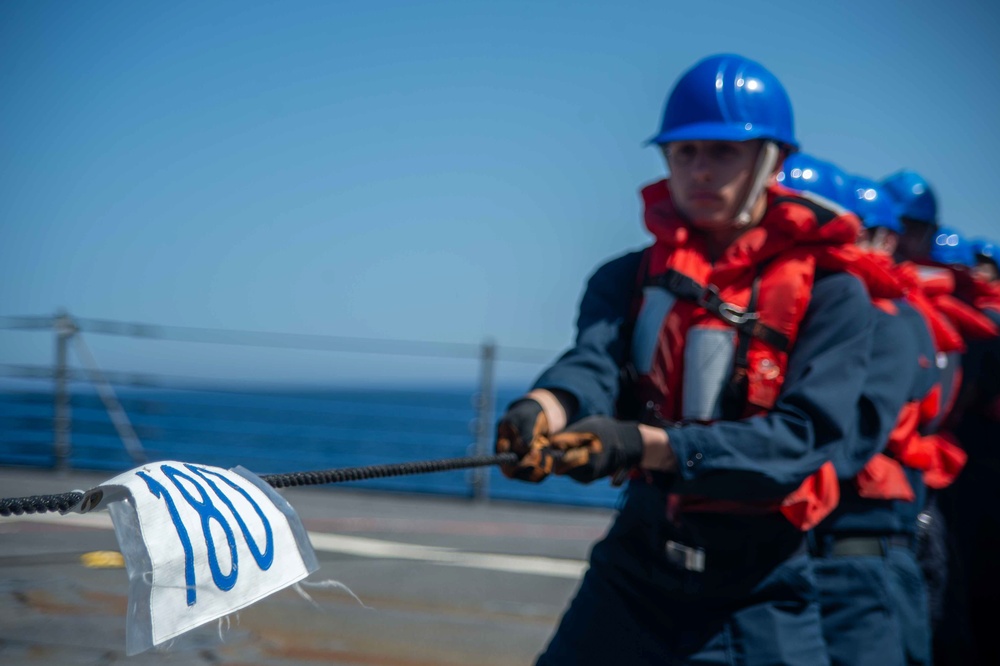 USS Jason Dunham (DDG 109) Conducts Replenishment-at-Sea with USNS Supply (T-AOE-6)