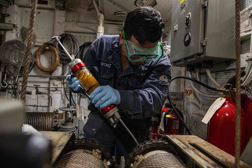 Maintenance conducted aboard USS San Jacinto