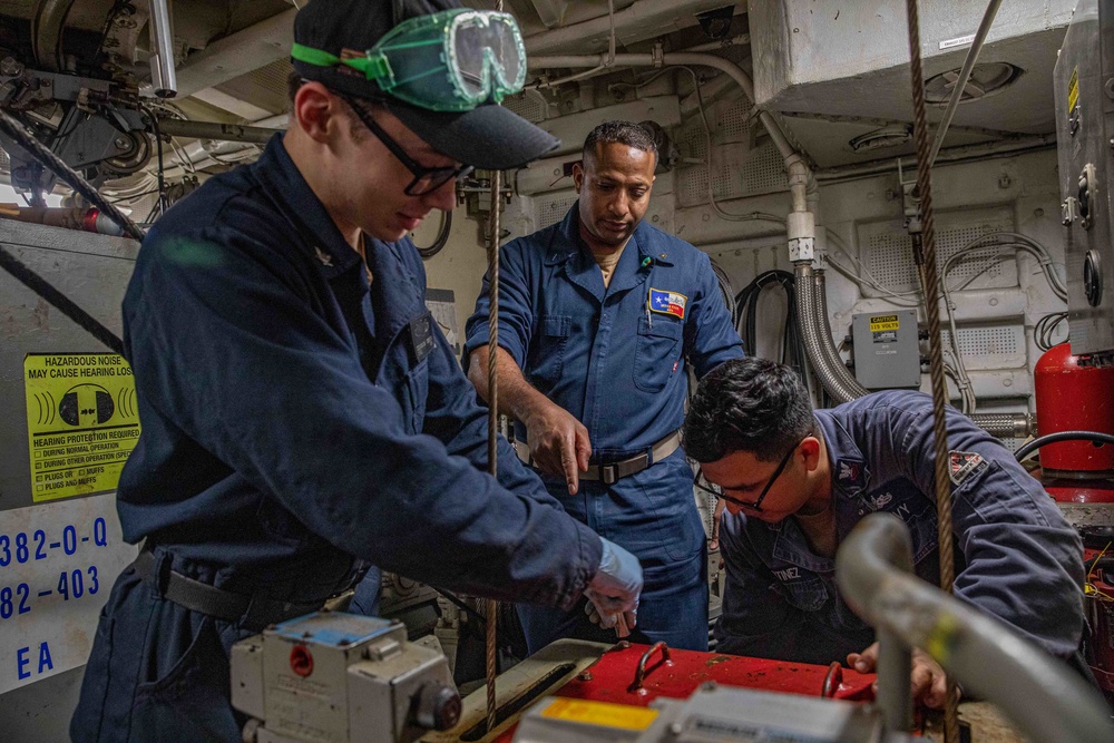 Maintenance conducted aboard USS San Jacinto