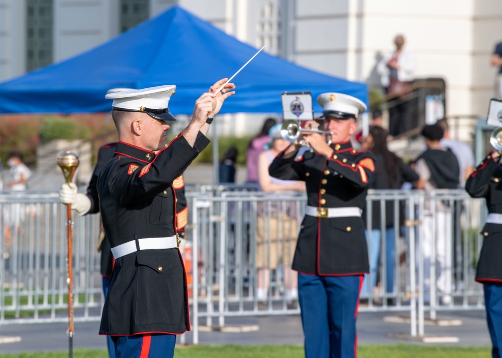 1st Marine Division Band performs at Griffith Observatory during LA Fleet Week