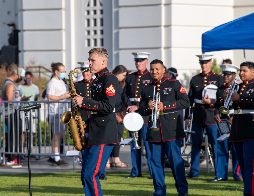 1st Marine Division Band performs at Griffith Observatory during LA Fleet Week