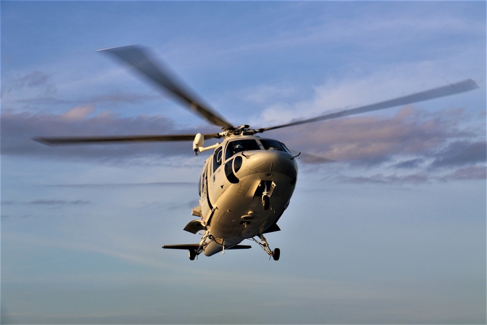 USS Jackson and RTN Sikorsky S-76B deck landing qualifications