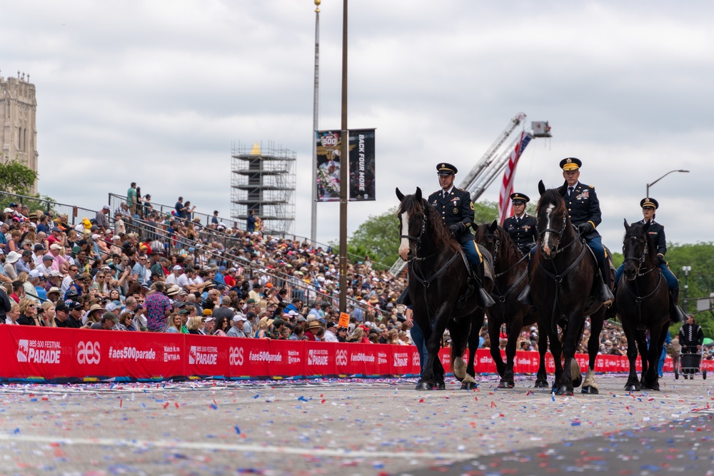 The National Guard leads the way at the Indy 500 parade