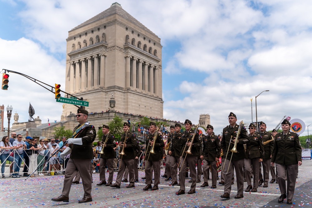 The National Guard leads the way at the Indy 500 parade