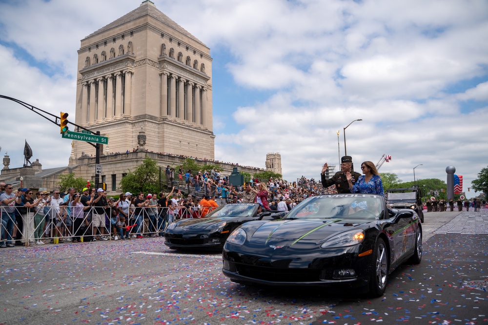 The National Guard leads the way at the Indy 500 parade