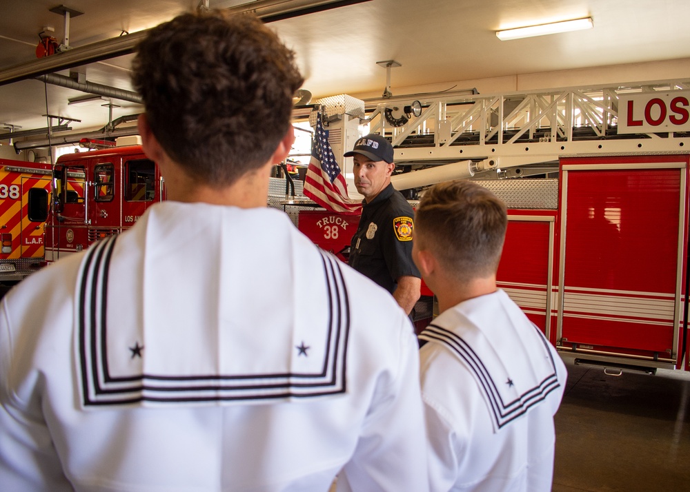Essex Sailors tour LA Firehouse during LAFW