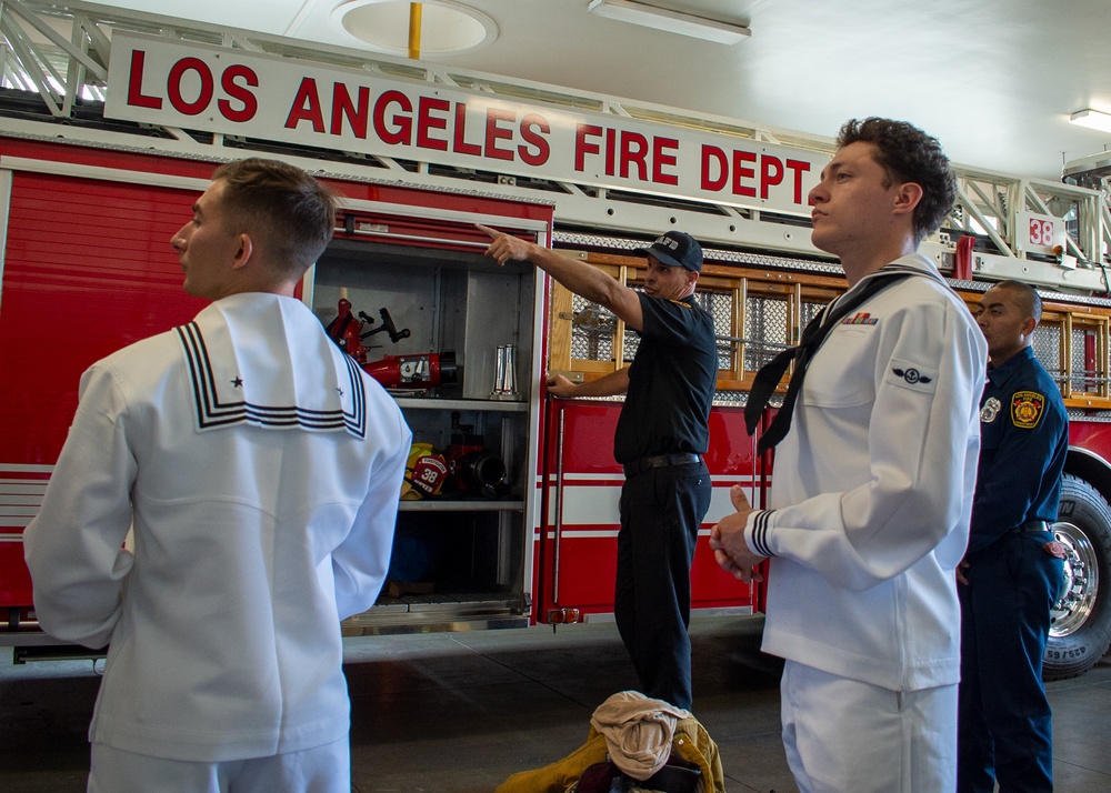 Essex Sailors tour LA Firehouse during LAFW
