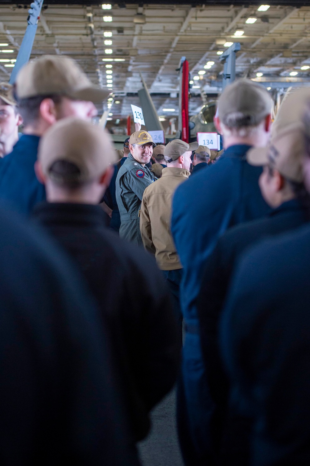 Sailors Assemble During Abandon Ship Drill