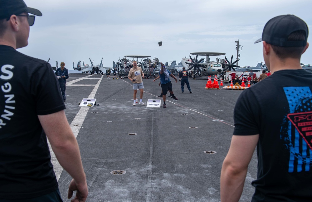 The Harry S. Truman Carrier Strike Group is on a scheduled deployment in the U.S. Naval Forces Europe area of operations, employed by U.S. Sixth Fleet to defend U.S., Allied and Partner interests.