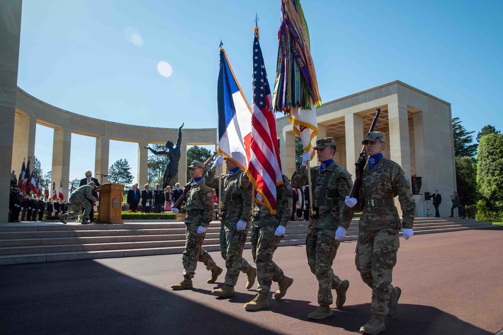 Americans and French remember the fallen during D Day ceremony