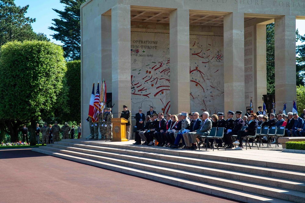 Americans and French remember the fallen during D Day ceremony