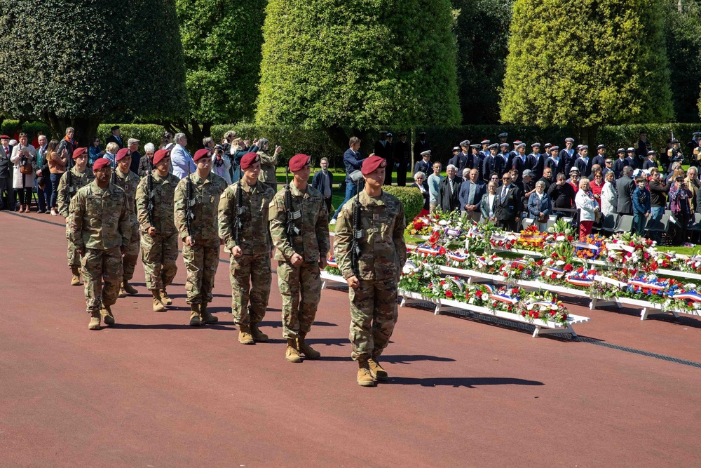 Americans and French remember the fallen during D Day ceremony