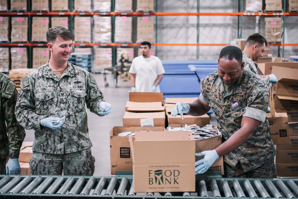 LA Fleet Week: 15th MEU, ACB-1 Volunteer at LA Food Bank
