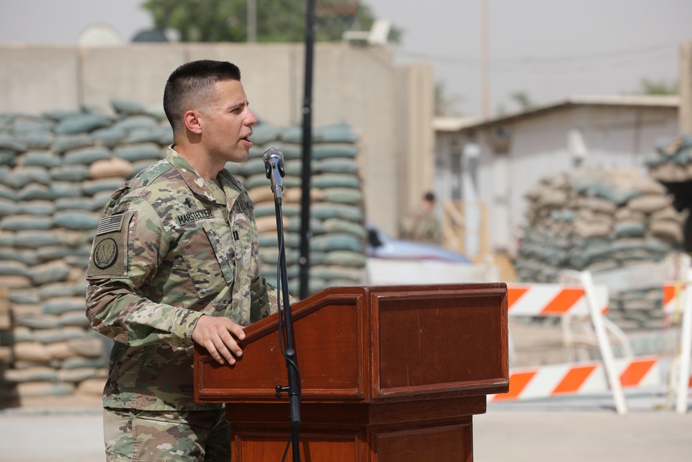 CJTF-OIR personnel conduct a Memorial Day observance at Union III Forward Operating Base, Iraq