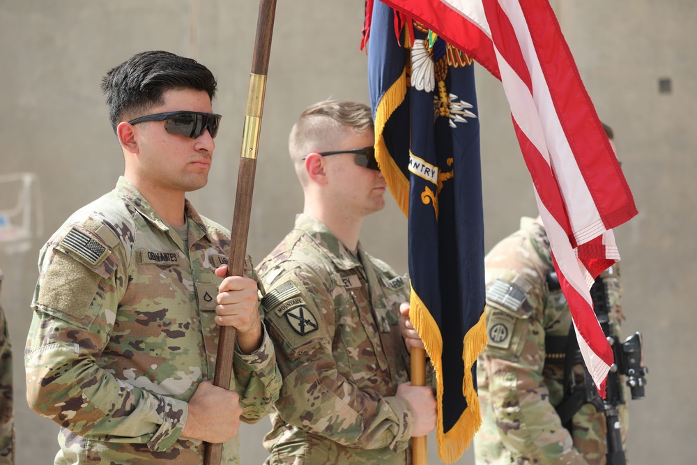 CJTF-OIR personnel conduct a Memorial Day observance at Union III Forward Operating Base, Iraq