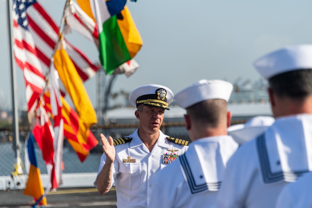 USS Portland (LPD 27) observes Memorial Day Colors at LA Fleet Week