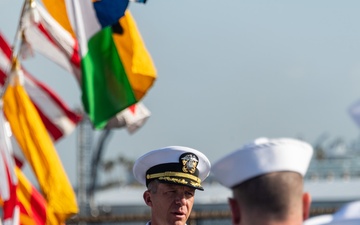 USS Portland (LPD 27) observes Memorial Day Colors at LA Fleet Week