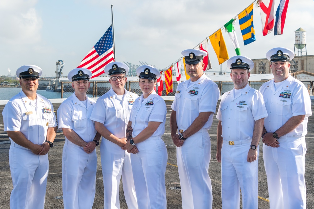 USS Portland (LPD 27) observes Memorial Day Colors at LA Fleet Week