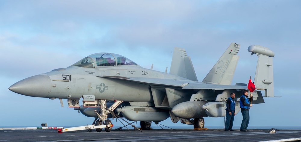 Sailors Signal To Supply Ship