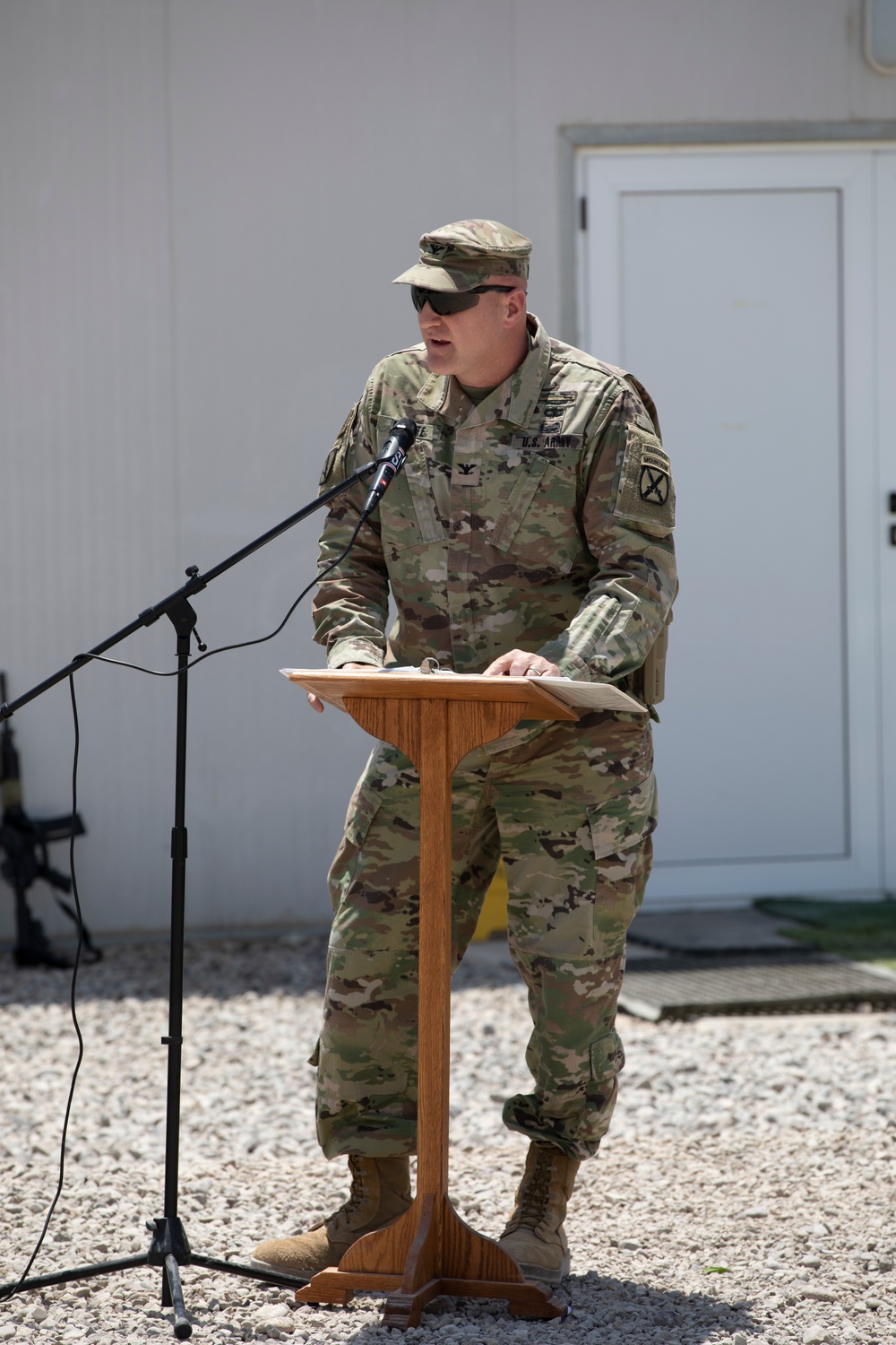 Task Force Warrior personnel conduct a Memorial Day observance at Erbil Air Base, Iraq.