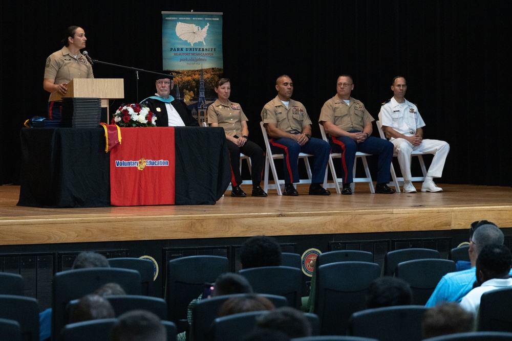 U.S. service members and civilians graduate at MCRD Parris Island