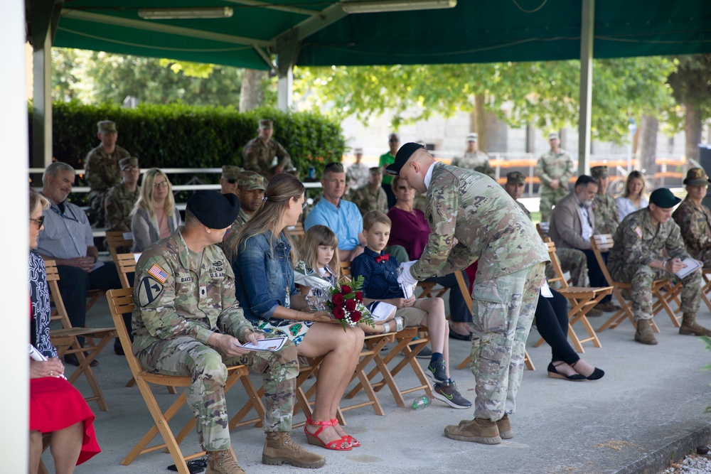 Change of command ceremony welcomes Lt. Col. Corbett Baxter to Headquarters and Headquarters Battalion