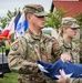 Iowa Soldier folds U.S. flag during annual command retreat