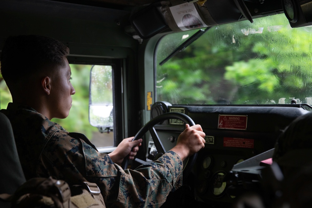 Bravo Co. 3rd LSB conducts convoys at Jungle Warfare Training Center