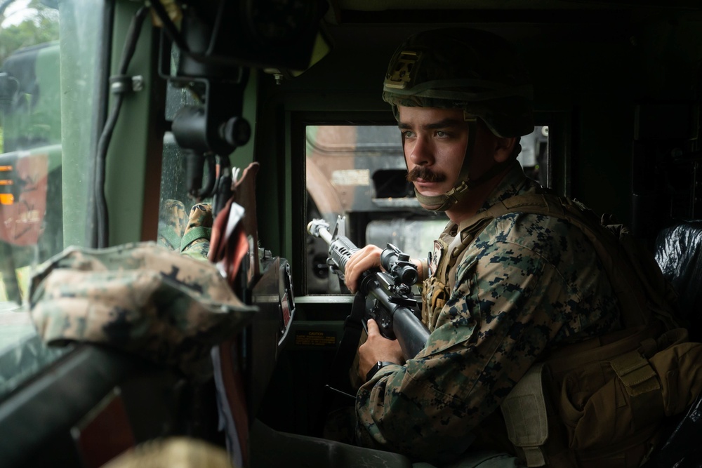 Bravo Co. 3rd LSB conducts convoys at Jungle Warfare Training Center