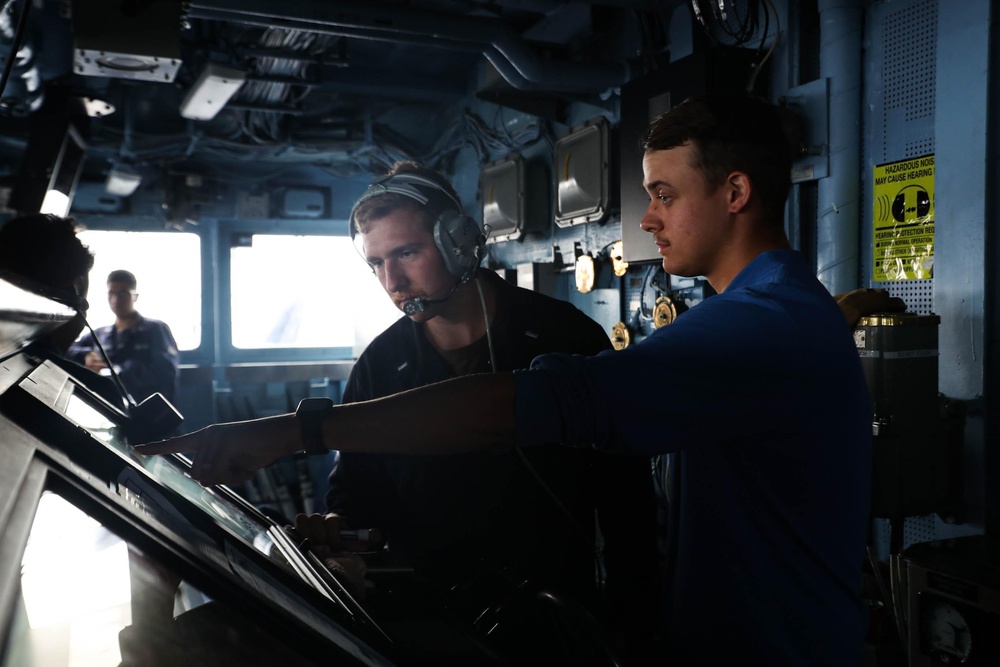 Mobile Bay transits the Philippine Sea