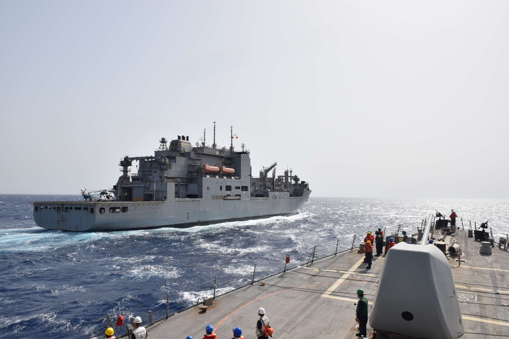 Gonzalez makes an approach for underway replenishment