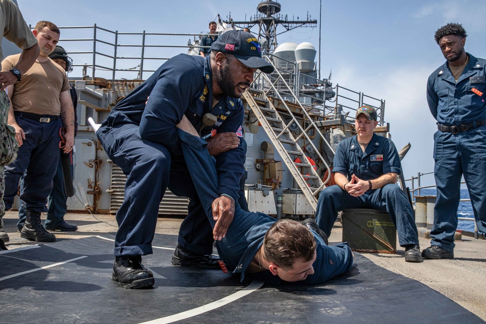 USS San Jacinto conducts antiterrorism training