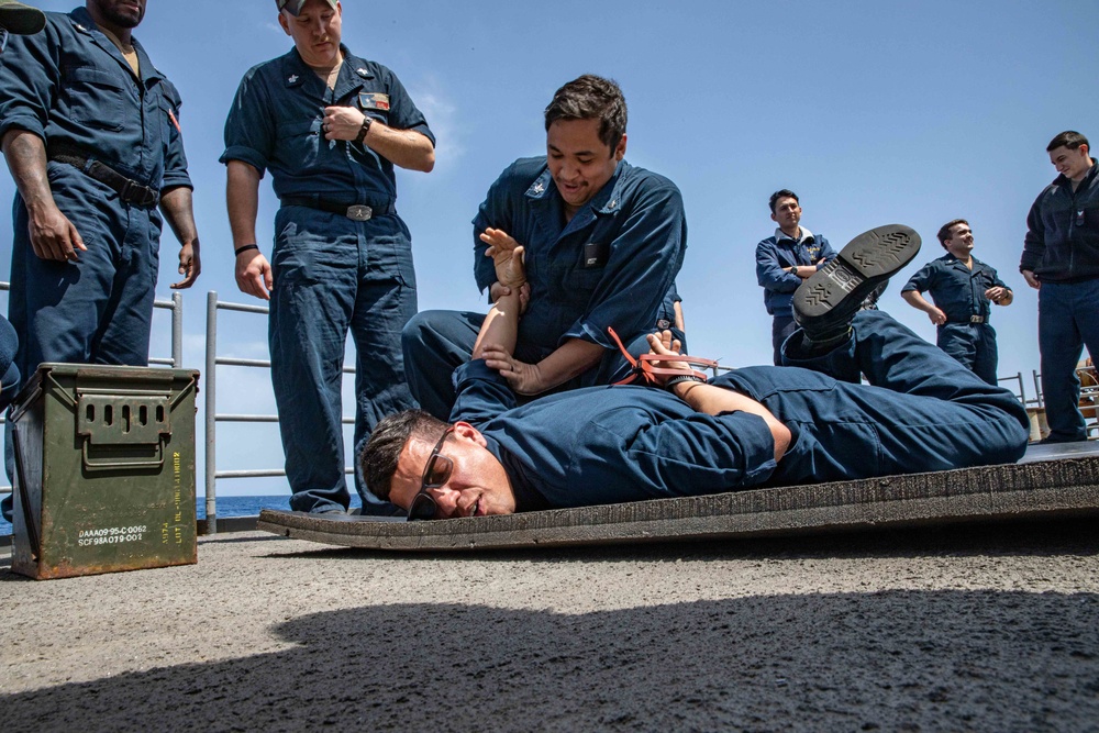 USS San Jacinto conducts antiterrorism training