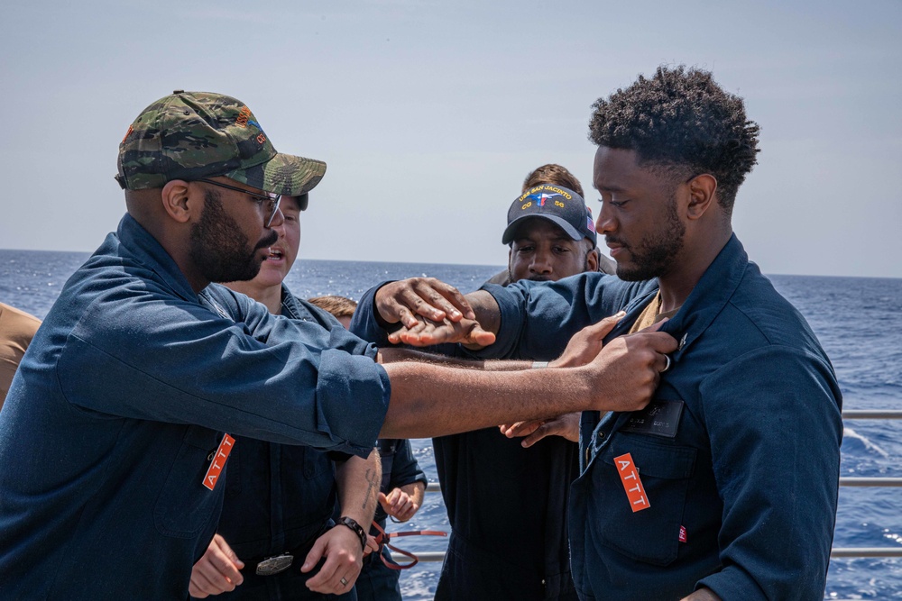 USS San Jacinto conducts antiterrorism training