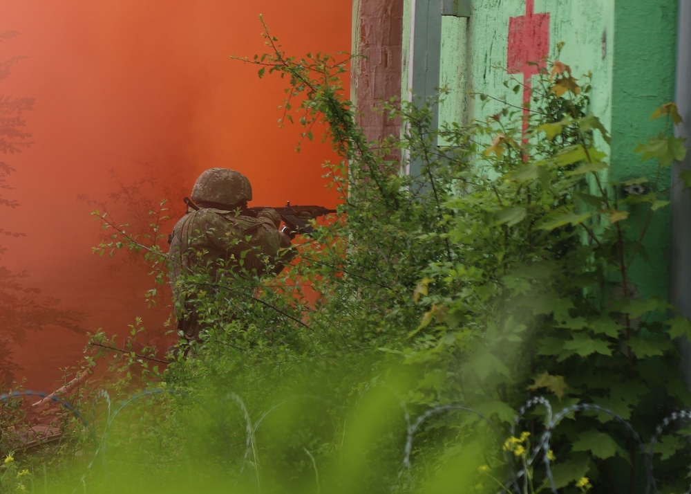 Strykers and Soldiers and Breaches OH MY V Corps, NATO Multinational Battle Group Slovakia Participate in Exercise Slovak Shield 22