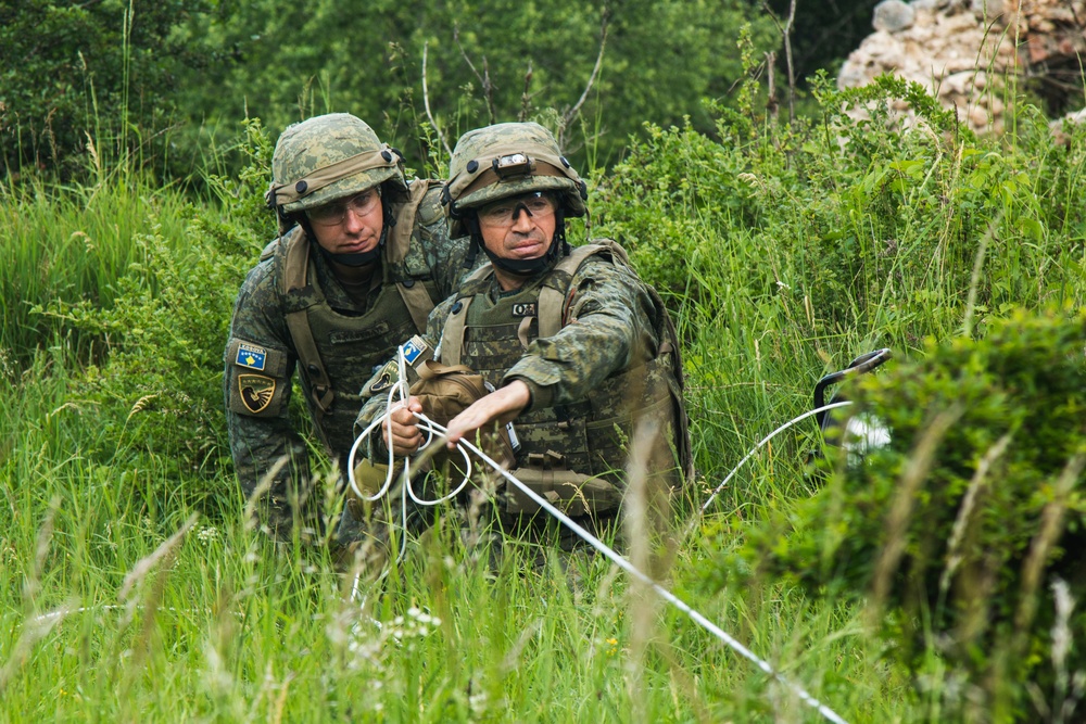 Kosovo Security Force soldiers conduct EOD training in Hohenfels Training Area