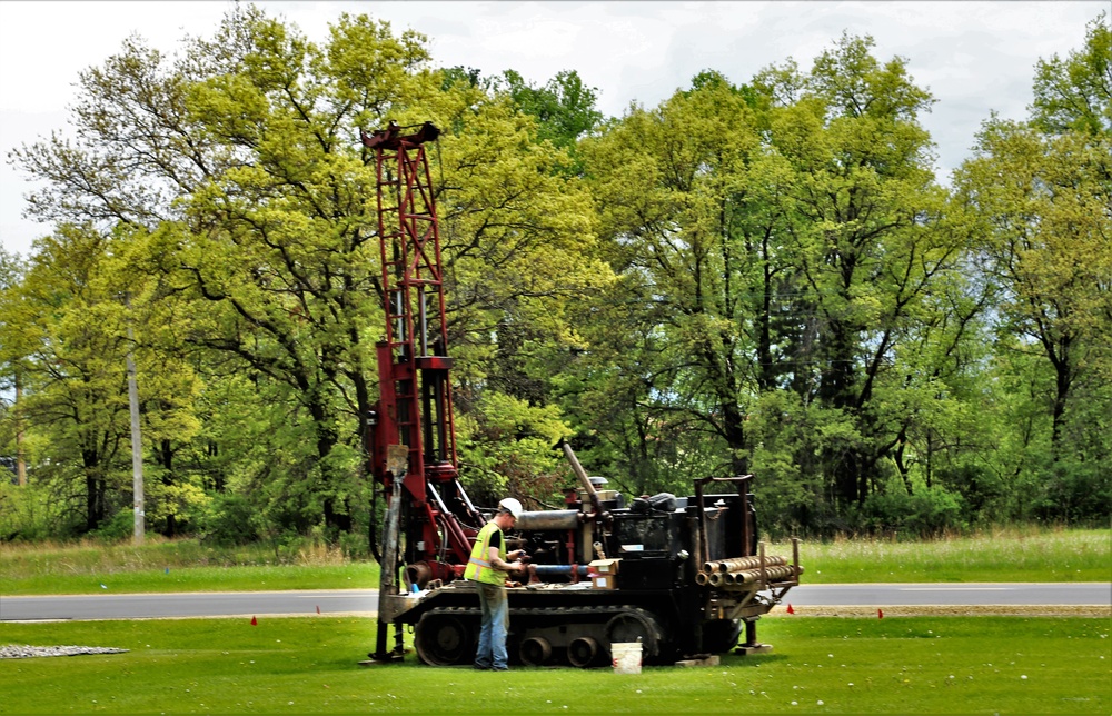 Contractors take soil samples with boring machine at Fort McCoy