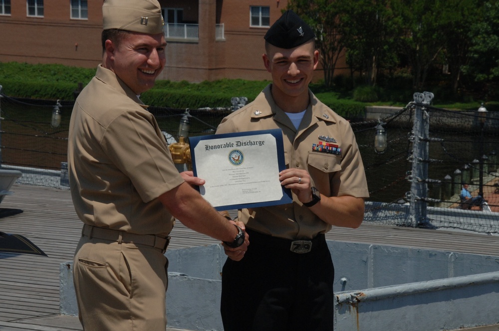 Reenlistment ceremony aboard Battleship Wisconsin