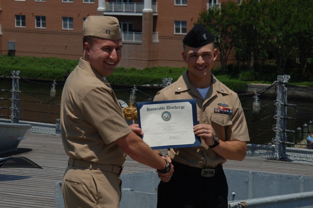 Reenlistment ceremony aboard Battleship Wisconsin