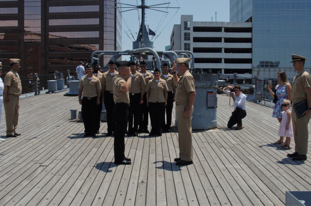 Reenlistment ceremony aboard Battleship Wisconsin