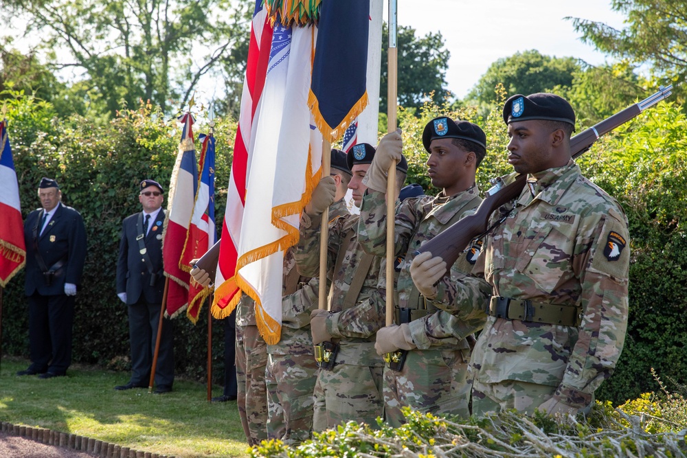 101st Airborne Soldiers honor their fallen at ceremony in France