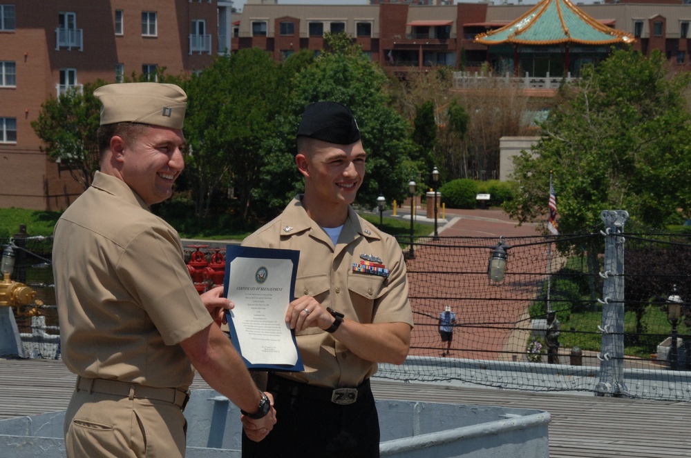 Reenlistment ceremony aboard Battleship Wisconsin