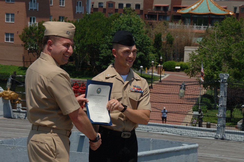 Reenlistment ceremony aboard Battleship Wisconsin