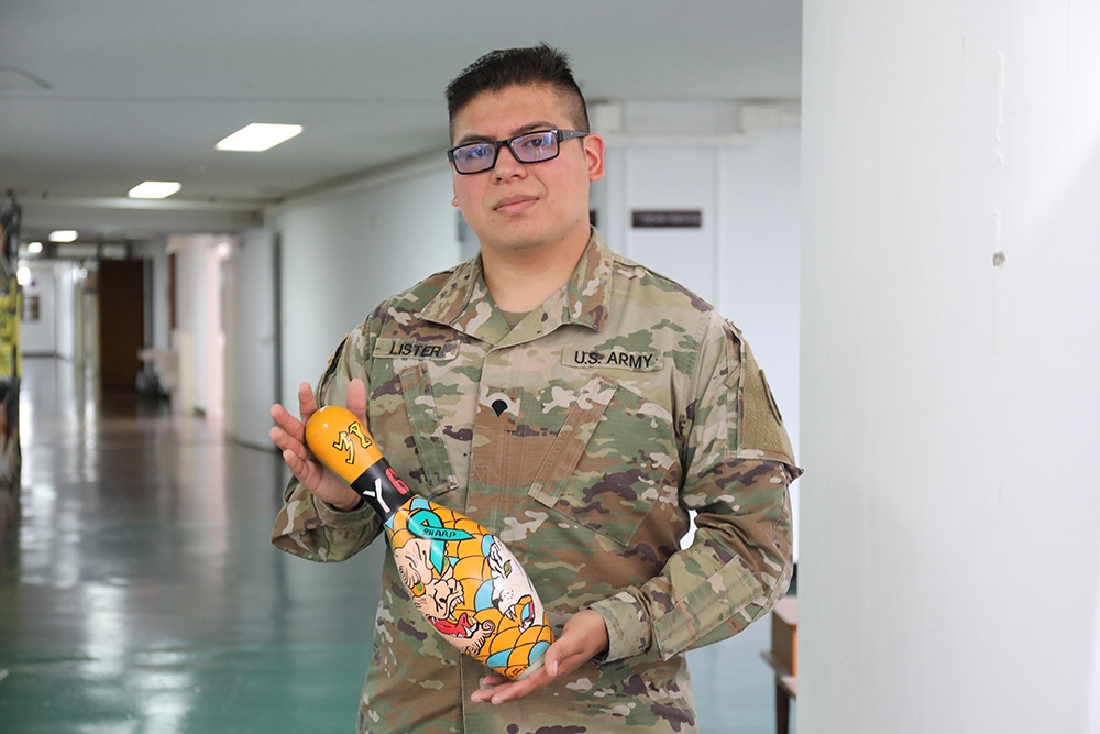 Camp Zama Soldier creatively designs bowling pin, conveys SAAPM messages