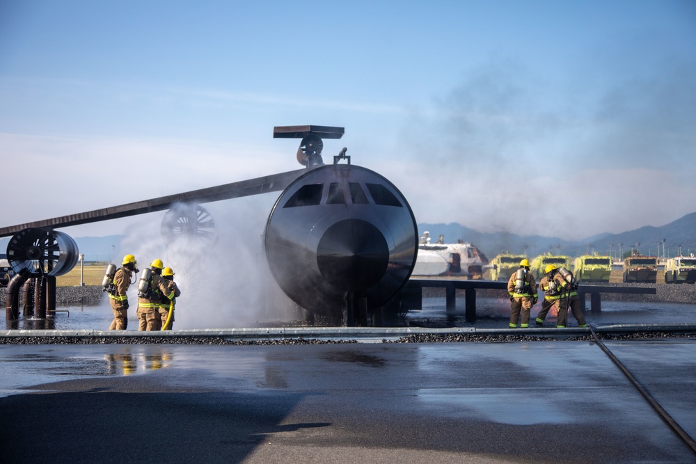 U.S. Marines conduct firefighting training at MCAS Iwakuni
