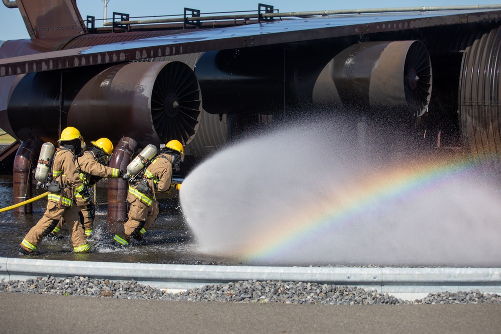 U.S. Marines conduct firefighting training at MCAS Iwakuni