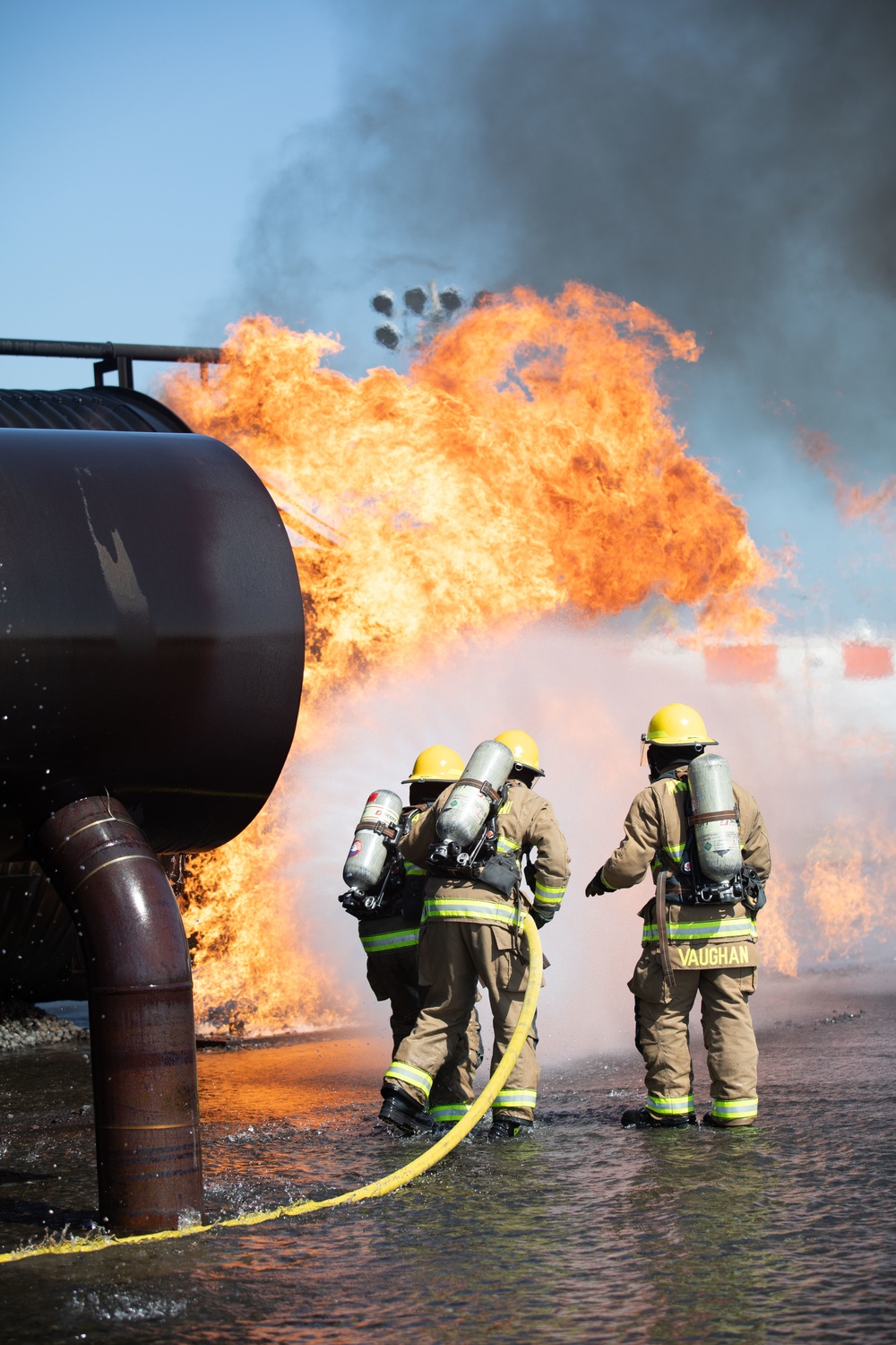 U.S. Marines conduct firefighting training at MCAS Iwakuni