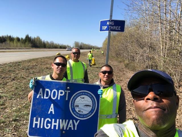168th Wing Top 3 takes out the trash in Alaska Adopt-A-Highway Program