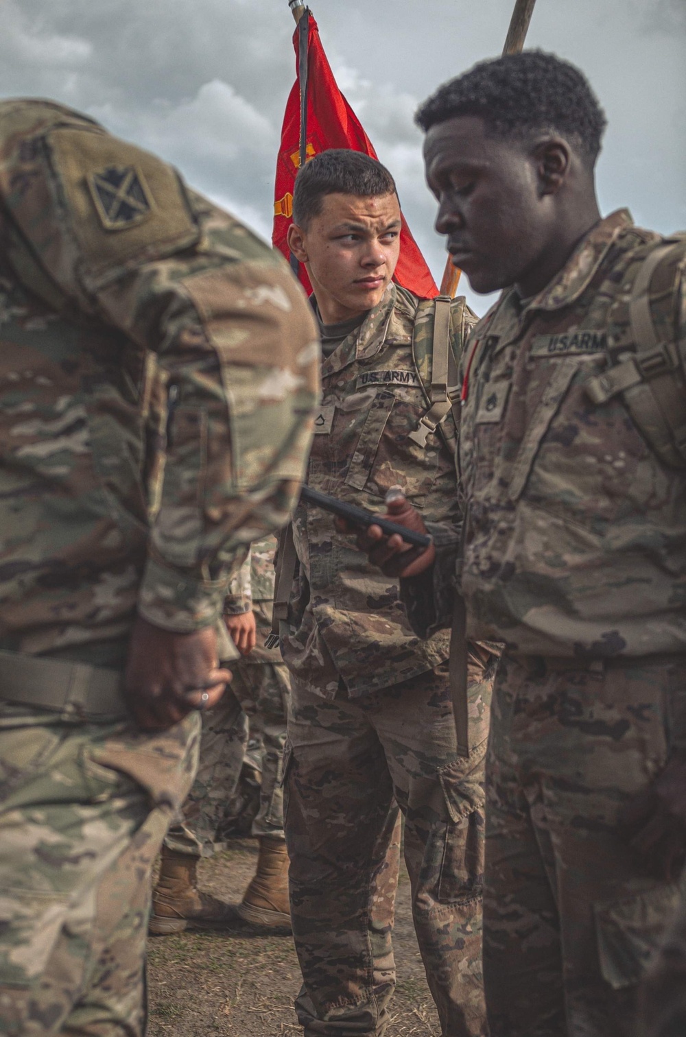 Ssg. Sanders Private First Class Root at the Norwegian Ruck March start line